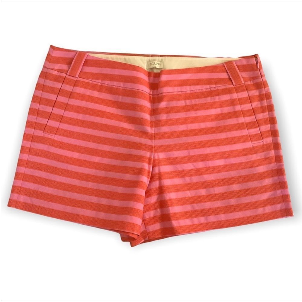 J Crew Orange and Pink Striped Shorts size 4